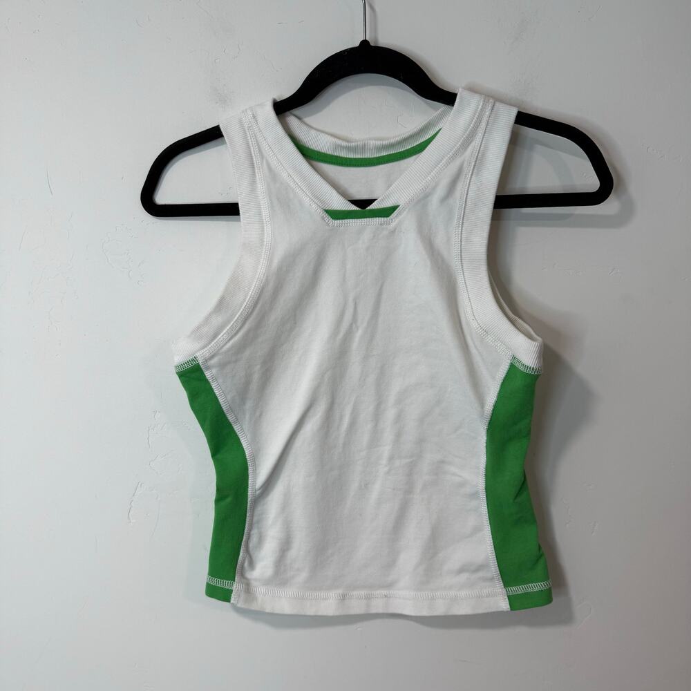 Free People Movement Women's Powerwalk‎ Tank Top White Green XS
